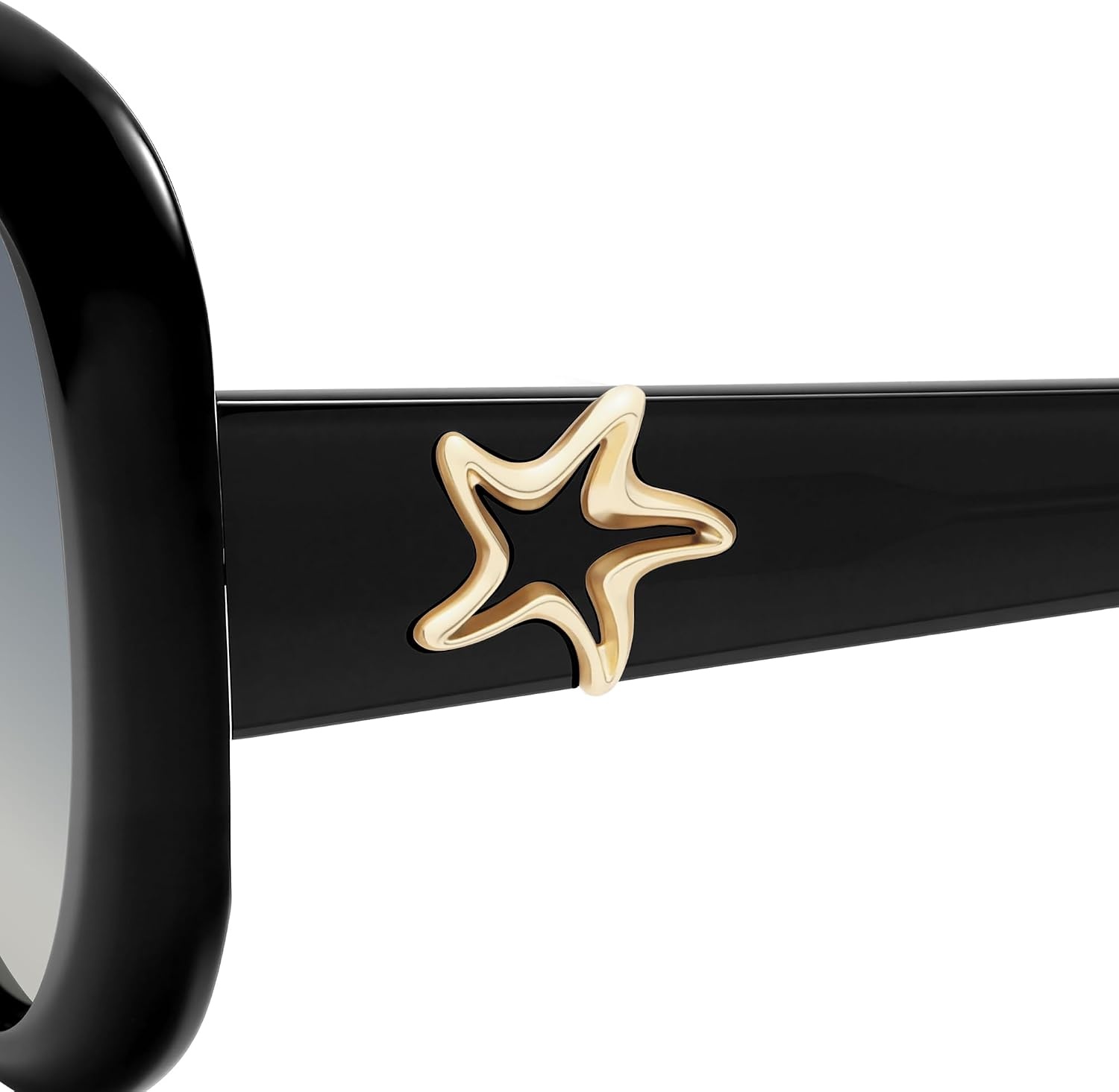 image:imageSOJOS Aviator Oversized Acetate Polarized Sunglasses Womens Men Retro Vintage 70s Style UV Protection Star ShadesDAYBREAKBlackGrey