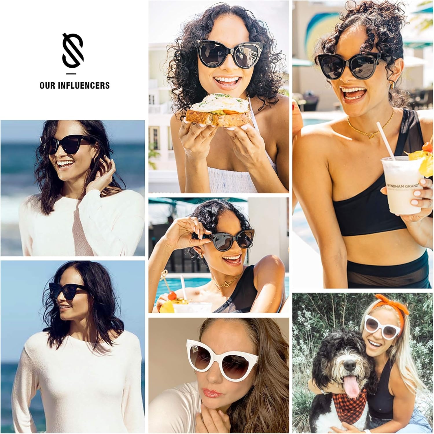 image:imageSOJOS Retro Oversized Cateye Sunglasses for Women Large Vintage Trendy Shades SJ2074BlacktortoiseGrey