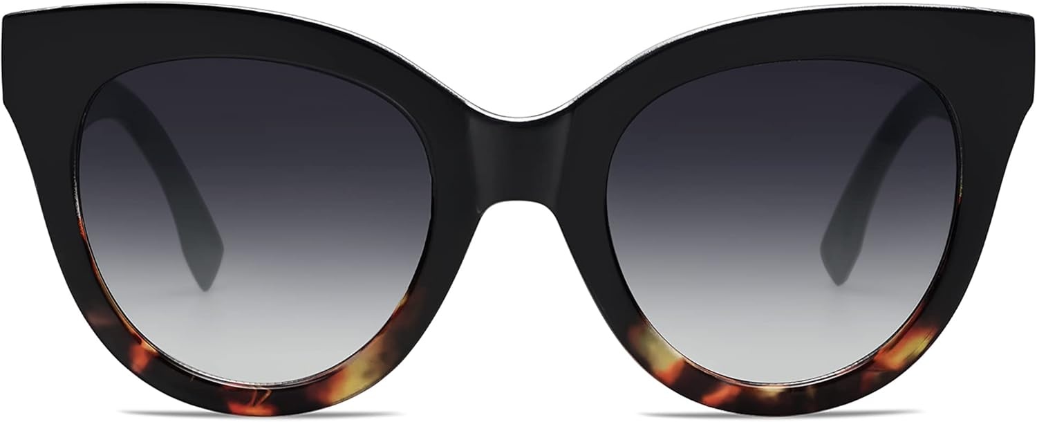 image:imageSOJOS Retro Oversized Cateye Sunglasses for Women Large Vintage Trendy Shades SJ2074BlacktortoiseGrey
