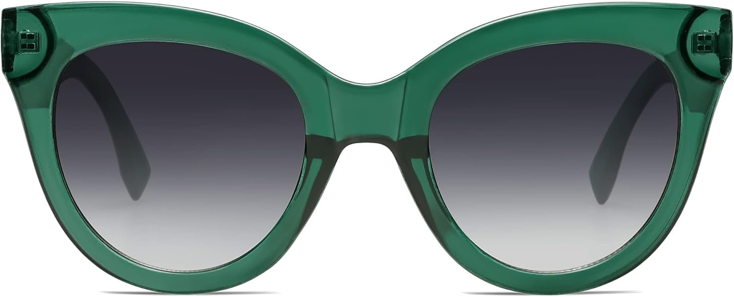 image:imageSOJOS Retro Oversized Cateye Sunglasses for Women Large Vintage Trendy Shades SJ2074GreenGrey
