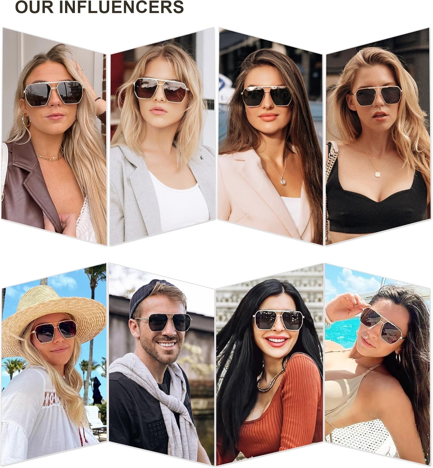 image:imageSOJOS Retro Oversized Square Polarized Sunglasses for Women Men Vintage Shades Classic Large Metal Sun GlassesLight GoldLight Brown