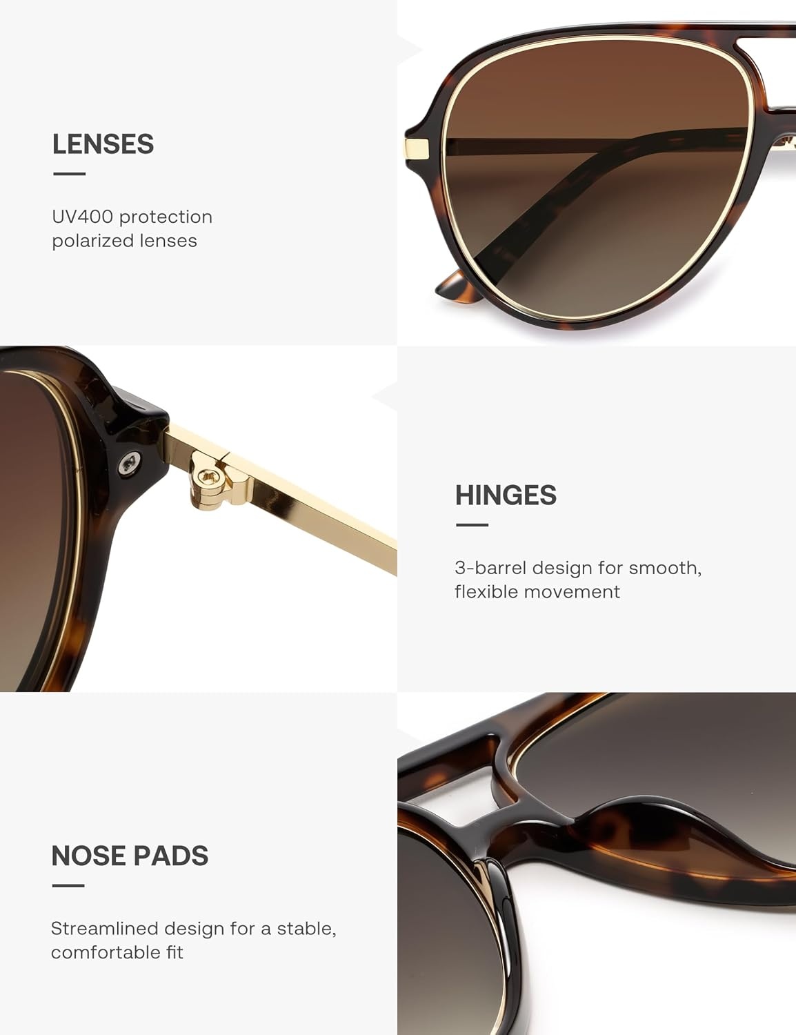 image:imageSOJOS Trendy Polarized Aviator Sunglasses for Women Men Large Retro 80s 90s Vintage Shades SJ2684Brown Tortoisebrown