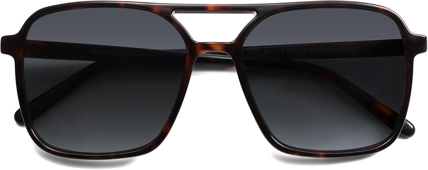 image:imageSOJOS Trendy Vintage Aviator Square Sunglasses For Womens Mens Retro 70s UV400 Women Sun Glasses SJ2327TortoiseGrey Grading