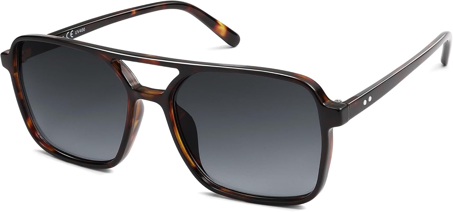 image:imageSOJOS Trendy Vintage Aviator Square Sunglasses For Womens Mens Retro 70s UV400 Women Sun Glasses SJ2327TortoiseGrey Grading