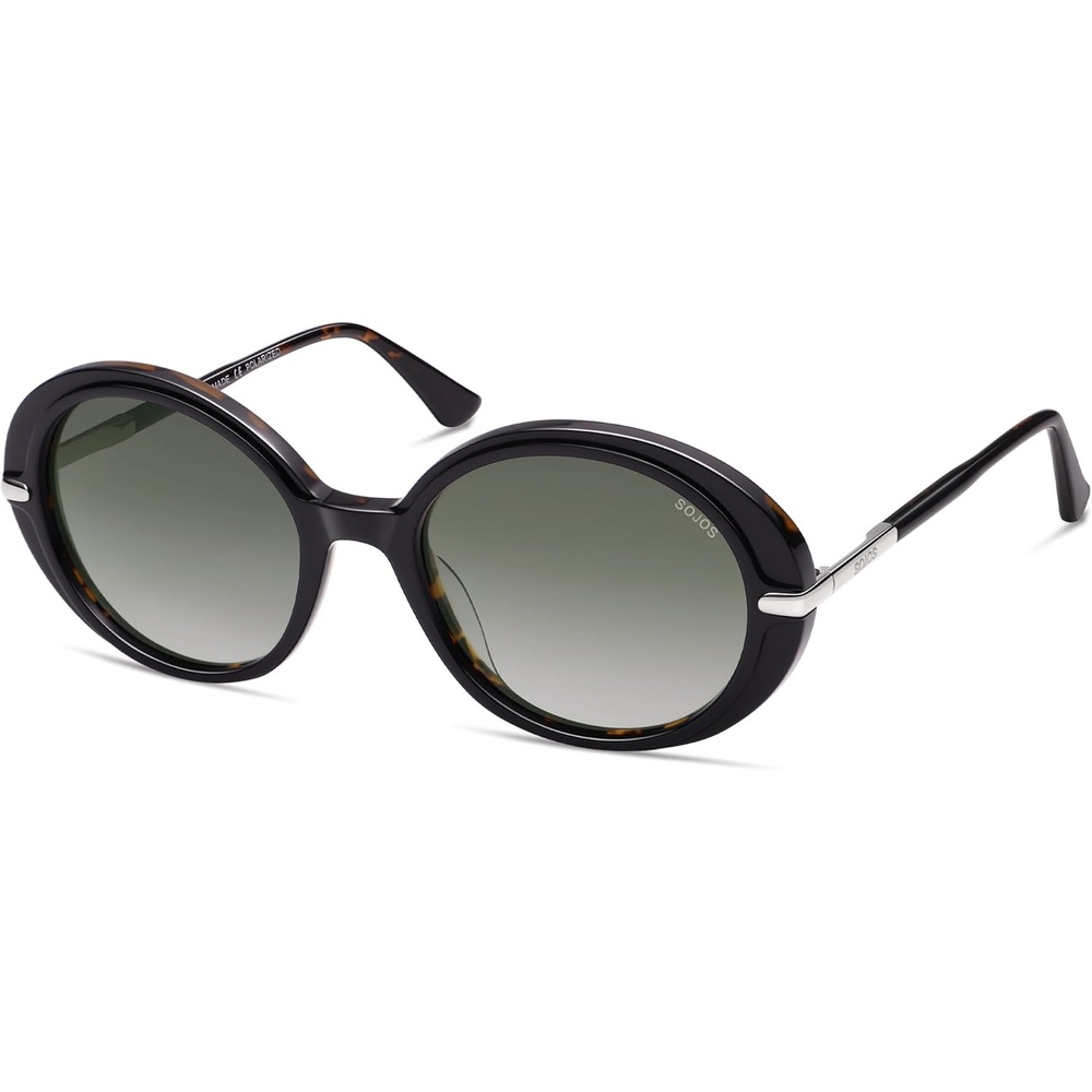 image:imageSOJOS Oversized Round Sunglasses for Women Polarized Lenses Acetate Frame Retro Vintage Sun Glasses OdetteBlackGradient Grey