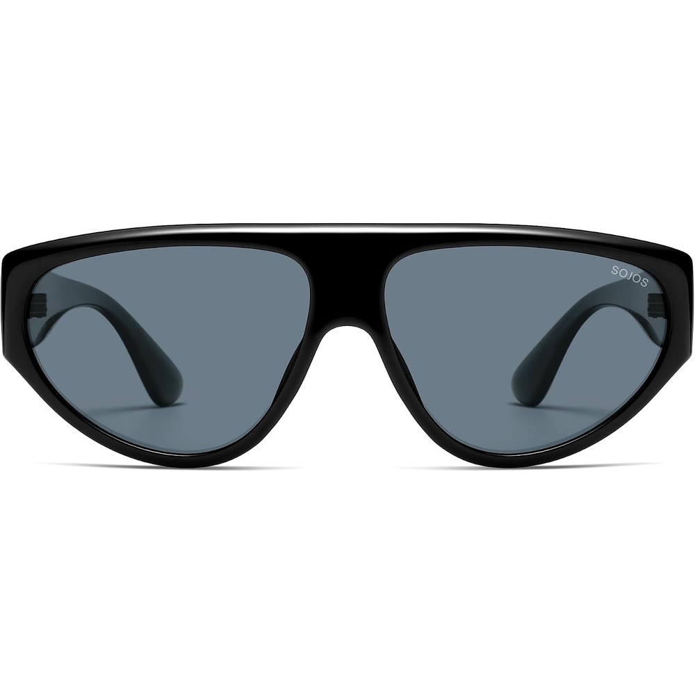 image:imageSOJOS Trendy Oversized Polarized Aviator Sunglasses Womens Mens Large 80s 90s Retro Vintage Shades SJ2705BlackGreyish Blue