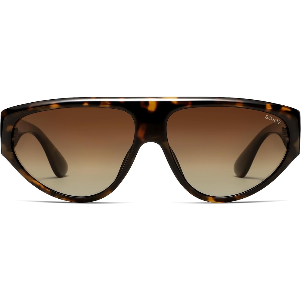 image:imageSOJOS Trendy Oversized Polarized Aviator Sunglasses Womens Mens Large 80s 90s Retro Vintage Shades SJ2705Brown TortoiseGradient Brown