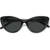 image:imageSOJOS Acetate Cat Eye Sunglasses Women Handmade Polarized Retro Lightweight Fashion 90s Style UV400 Sunnies LolaBlackGrey