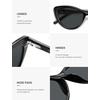 image:imageSOJOS Acetate Cat Eye Sunglasses Women Handmade Polarized Retro Lightweight Fashion 90s Style UV400 Sunnies LolaBlackGrey