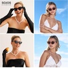 image:imageSOJOS Acetate Cat Eye Sunglasses Women Handmade Polarized Retro Lightweight Fashion 90s Style UV400 Sunnies LolaChampagneBrown