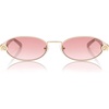 image:imageSOJOS Acetate Oval LimitedEdition Sunglasses Women Vintage Seashell amp Diamond Accents Elegant Sun Glasses LovelaceGoldGradient Red