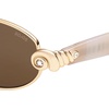 image:imageSOJOS Acetate Oval LimitedEdition Sunglasses Women Vintage Seashell amp Diamond Accents Elegant Sun Glasses LovelaceGoldLight Brown