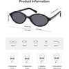 image:imageSOJOS Acetate Polarized Oval Sunglasses Women Retro Handmade Narrow Y2K Lightweight Vintage 90s Designer Sun Glasses LonaBlackGrey