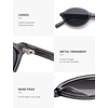 image:imageSOJOS Acetate Polarized Oval Sunglasses Women Retro Handmade Narrow Y2K Lightweight Vintage 90s Designer Sun Glasses LonaGreyGrey