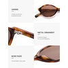 image:imageSOJOS Acetate Polarized Oval Sunglasses Women Retro Handmade Narrow Y2K Lightweight Vintage 90s Designer Sun Glasses LonaTurquoiseBrown