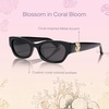 image:imageSOJOS Acetate Polarized Retro Sunglasses for Women Cateye Narrow UV400 Protection Sun Glasses Fire CoralBlackGrey