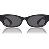 image:imageSOJOS Acetate Polarized Retro Sunglasses for Women Cateye Narrow UV400 Protection Sun Glasses Fire CoralBlackGrey