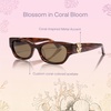 image:imageSOJOS Acetate Polarized Retro Sunglasses for Women Cateye Narrow UV400 Protection Sun Glasses Fire CoralBrownWarm Tea