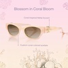 image:imageSOJOS Acetate Polarized Retro Sunglasses for Women Cateye Narrow UV400 Protection Sun Glasses Fire CoralOrangeBrown