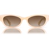 image:imageSOJOS Acetate Polarized Retro Sunglasses for Women Cateye Narrow UV400 Protection Sun Glasses Fire CoralOrangeBrown