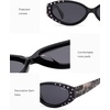 image:imageSOJOS Acetate Polarized Retro Sunglasses for Women Oval CatEye Vintage Narrow Sun Glasses SJ3131 ShimmerBlackGrey