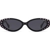 image:imageSOJOS Acetate Polarized Retro Sunglasses for Women Oval CatEye Vintage Narrow Sun Glasses SJ3131 ShimmerBlackGrey