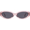 image:imageSOJOS Acetate Polarized Retro Sunglasses for Women Oval CatEye Vintage Narrow Sun Glasses SJ3131 ShimmerPinkGrey