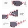 image:imageSOJOS Acetate Polarized Retro Sunglasses for Women Oval CatEye Vintage Narrow Sun Glasses SJ3131 ShimmerPinkGrey