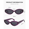image:imageSOJOS Acetate Polarized Retro Sunglasses for Women Oval CatEye Vintage Narrow Sun Glasses SJ3131 ShimmerPurpleGrey