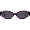 image:imageSOJOS Acetate Polarized Retro Sunglasses for Women Oval CatEye Vintage Narrow Sun Glasses SJ3131 ShimmerPurpleGrey