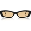 image:imageSOJOS Acetate Rectangle Polarized Sunglasses for Women Narrow Trendy 90s Retro Sunnies SunriseHoney Hour BlackYellow