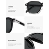 image:imageSOJOS Acetate Square Polarized Sunglasses Women Men Retro Handmade Rectangular Lightweight Sun glasses HarrisonBlackGrey