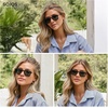 image:imageSOJOS Acetate Square Polarized Sunglasses Women Men Retro Handmade Rectangular Lightweight Sun glasses HarrisonBlackGrey