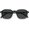 image:imageSOJOS Acetate Square Polarized Sunglasses Women Men Retro Handmade Rectangular Lightweight Sun glasses HarrisonBlackGrey
