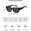 image:imageSOJOS Acetate Square Polarized Sunglasses for Women Men Handmade Trendy Lightweight Sunnies Rectangular Shades UV400 RowanBlackGrey