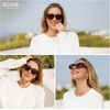 image:imageSOJOS Acetate Square Polarized Sunglasses for Women Men Handmade Trendy Lightweight Sunnies Rectangular Shades UV400 RowanBlackGrey