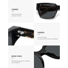 image:imageSOJOS Acetate Square Polarized Sunglasses for Women Men Handmade Trendy Lightweight Sunnies Rectangular Shades UV400 RowanBlackGrey