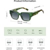 image:imageSOJOS Acetate Square Polarized Sunglasses for Women Men Handmade Trendy Lightweight Sunnies Rectangular Shades UV400 RowanGreenGarding Grey