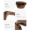 image:imageSOJOS Acetate Square Polarized Sunglasses for Women Men Handmade Trendy Lightweight Sunnies Rectangular Shades UV400 RowanLight BrownBrown