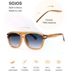 image:imageSOJOS Aviator Sunglasses Womens amp Men Square Polarized Lens UV400 Designer 90s Shades SJ2650Transparent YellowBlue Grading Lens