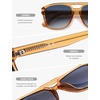 image:imageSOJOS Aviator Sunglasses Womens amp Men Square Polarized Lens UV400 Designer 90s Shades SJ2650Transparent YellowBlue Grading Lens