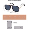 image:imageSOJOS Aviator Sunglasses for Women amp Men Square Designer Polarized Double Bridge Pilot90s Retro Shades SJ2229Drak Red TortoiseBlue