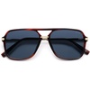 image:imageSOJOS Aviator Sunglasses for Women amp Men Square Designer Polarized Double Bridge Pilot90s Retro Shades SJ2229Drak Red TortoiseBlue