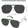image:imageSOJOS Aviator Sunglasses for Women amp Men Square Designer Polarized Double Bridge Pilot90s Retro Shades SJ2229GreenGrey