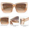 image:imageSOJOS Big Large Oversized Cat Eye Sunglasses for Women 70s Trendy Plus Size Designer Shades SJ2231Clear BrownBrown