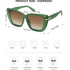 image:imageSOJOS Big Large Oversized Cat Eye Sunglasses for Women 70s Trendy Plus Size Designer Shades SJ2231GreenBrown
