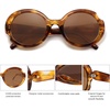 image:imageSOJOS Big Round Polarized Sunglasses Womens Mens Large Retro Vintage Trendy Shades SJ2362Brown TortoiseBrown