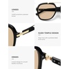 image:imageSOJOS Big Trendy Polarized Aviator Sunglasses for Women Men 80s 90s Retro Square Aviators Sun Glasses SJ2672BlackLight Brown Light Tint Lowpolarization