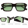 image:imageSOJOS Big Trendy Square Polarized Sunglasses Womens Mens Retro Large Chunky Oversized Rectangle Shades SJ2345Dark TortoiseLight Green Tint