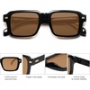 image:imageSOJOS Big Trendy Square Polarized Sunglasses Womens Mens Retro Large Chunky Oversized Rectangle Shades SJ2345Shiny BlackLight Brown